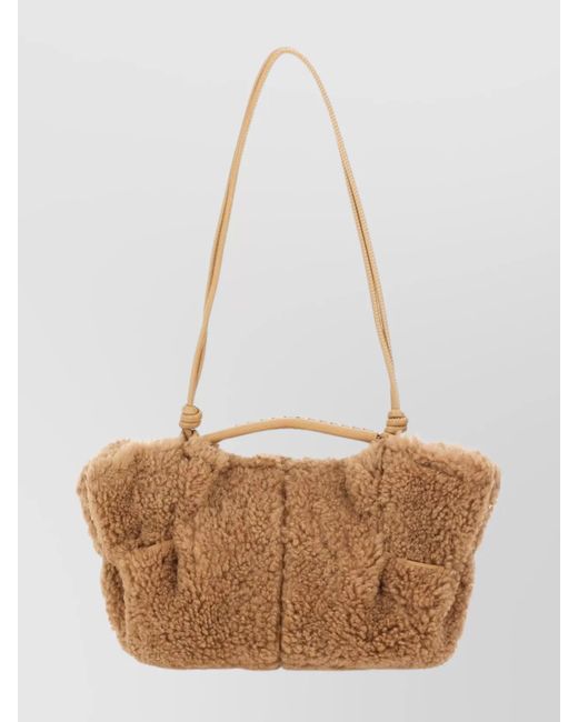 Hereu White Leather Arta Curly Mini Shoulder Bag