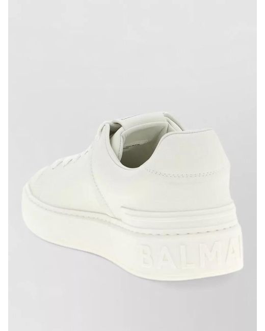 Balmain Natural Calfskin Leather Low-Top Sneakers for men
