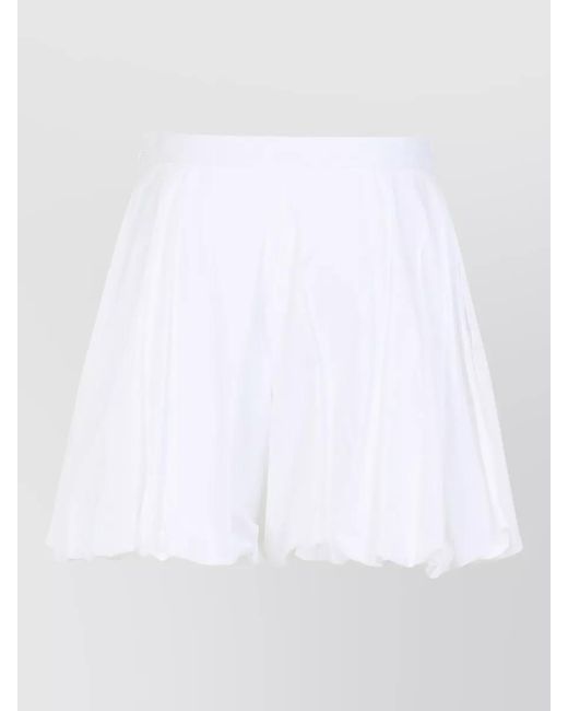 Jil Sander White Cotton High-Rise Voluminous Tailored Bermuda Shorts