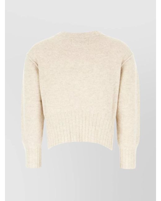 Loulou de Saison White Cashmere Ribbed Crew-Neck Short Sweater