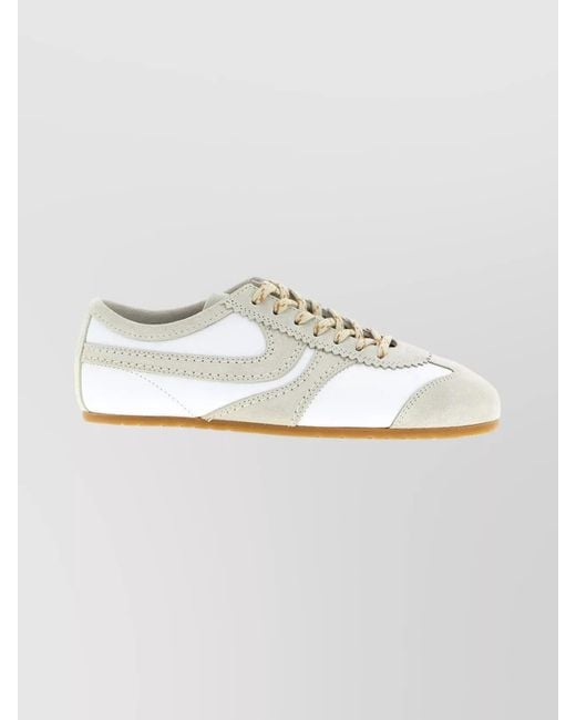 Dries Van Noten White Leather Low-Top Sneakers