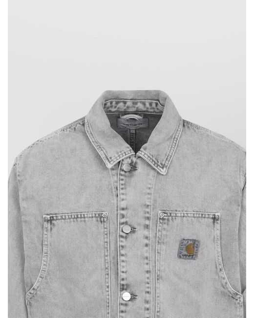 Carhartt Gray Double Layer Front Jacket Collared Design for men
