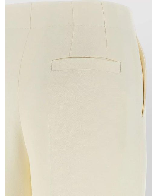 Brioni White Camilla Trousers Wide Leg Back Pockets