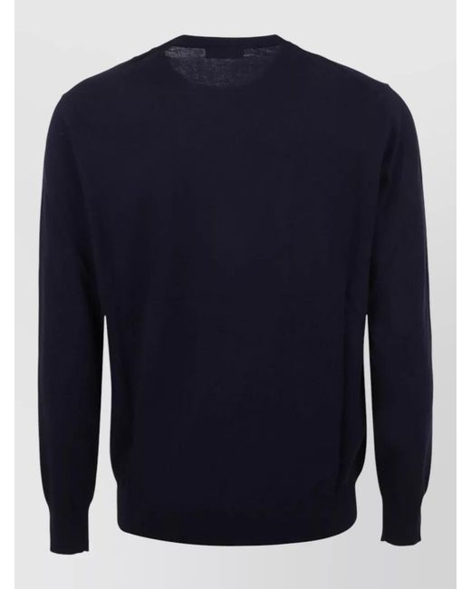 Ballantyne Blue Crew Neck Fine Cotton Knit Sweater for men