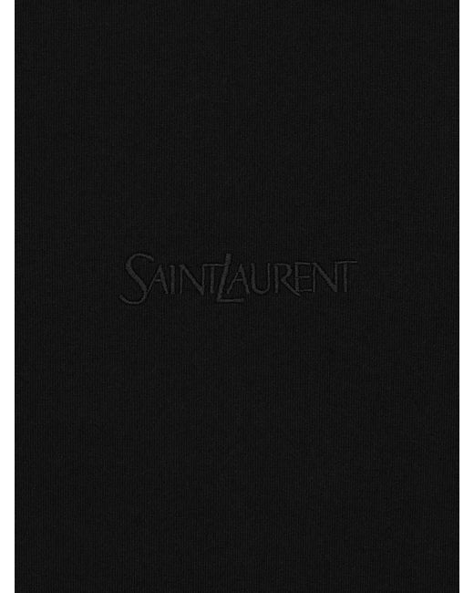 Saint Laurent Black Cotton Crewneck T-Shirt for men