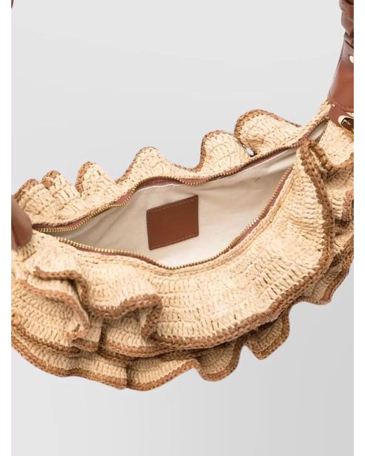 Zimmermann White Goldentime Raffia Bucket Shoulder Bag