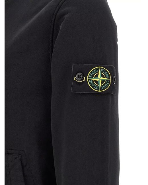 Stone Island Black 6100062 Hooded Jacket Front Pocket for men
