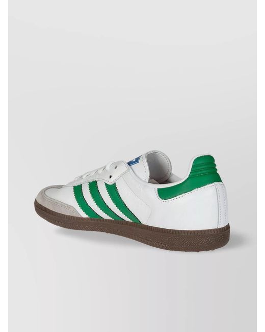 Adidas Green Leather Low-Top Sneakers for men