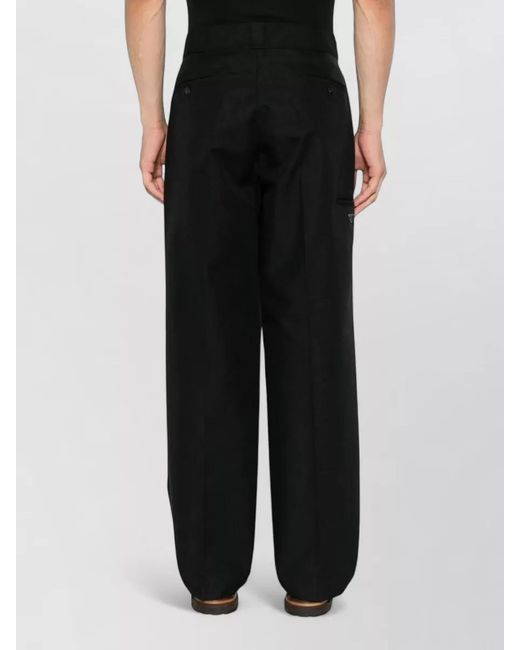 Prada Black Tailored Pants Back Pockets Pleated Design for men
