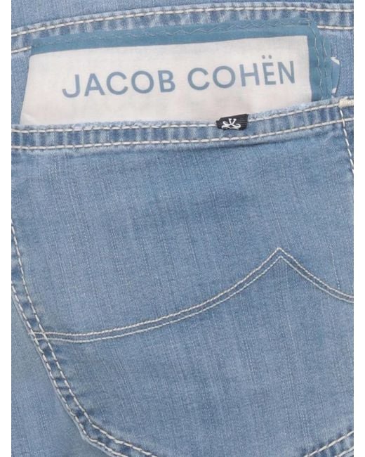 Jacob Cohen Blue Straight Leg Denim Jeans Contrast Stitching for men