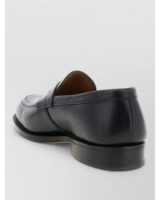 Tricker's Black Havard Penny Loafers Round Toe Leather Sole for men