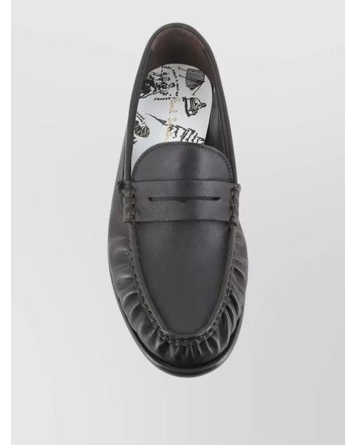 Paul Smith Black Faron Loafer Penny Strap Rubber for men