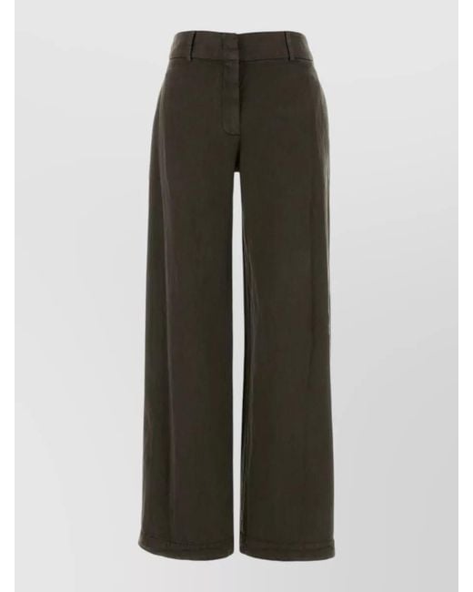 PT Torino Green Lyocell Blend Nicole Palazzo Trousers