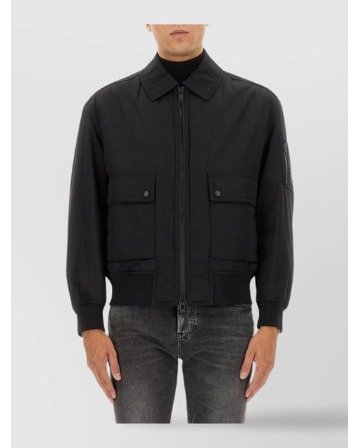 Boss Black Bomber Jacket With Removable Lining for men