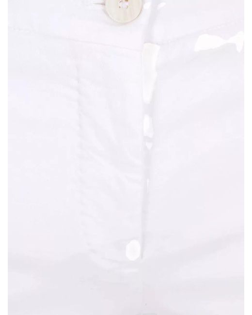 Incotex White Straight Leg Pants Back Pockets Side