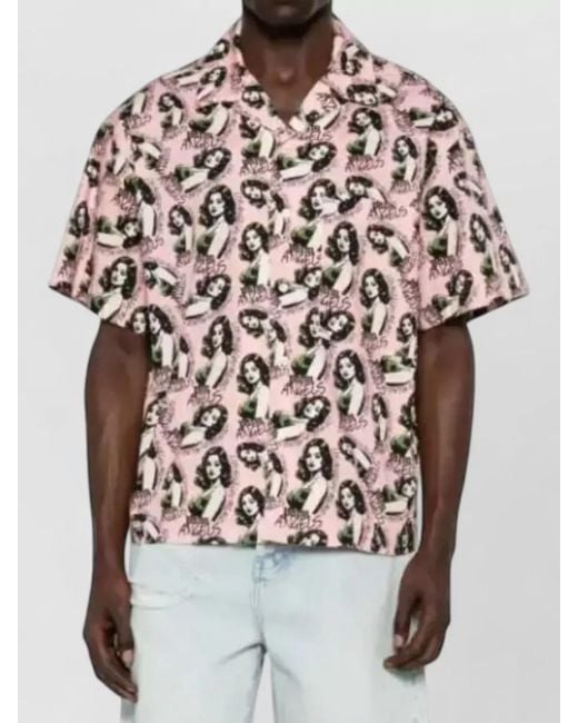 Palm Angels White Loose Bowling Shirt for men