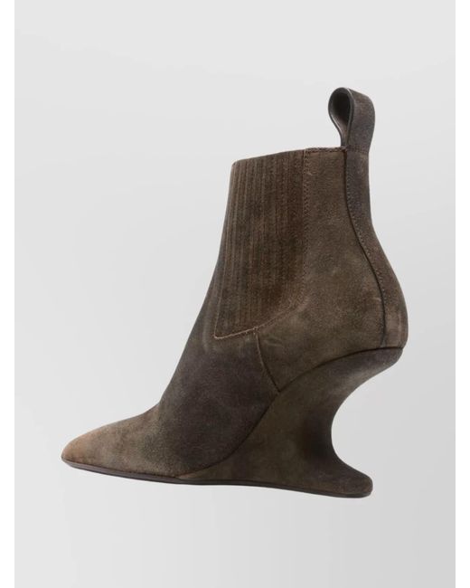Rick Owens Multicolor Suede Leather Ankle Boots