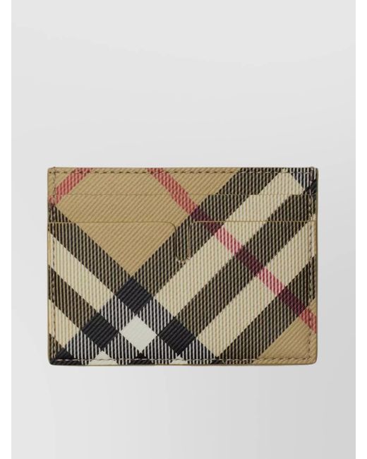Burberry Natural Checked Card Holder