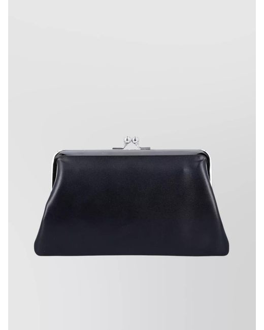 Comme des Garçons Blue Leather Kiss-Lock Purse