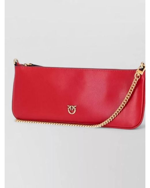 Pinko Red Chain Strap Shoulder Clutch Bag