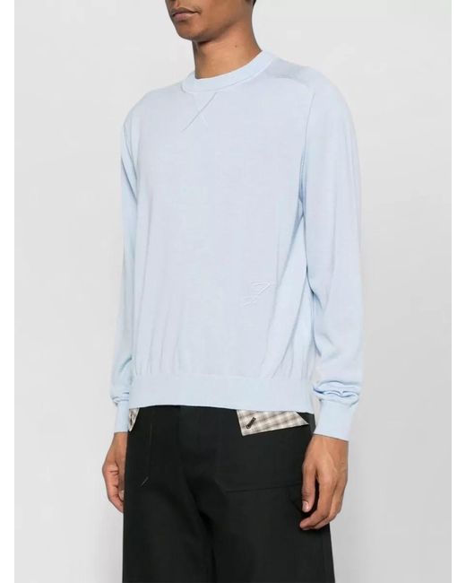 Jacquemus White Embroidered Logo Crewneck Jumper for men