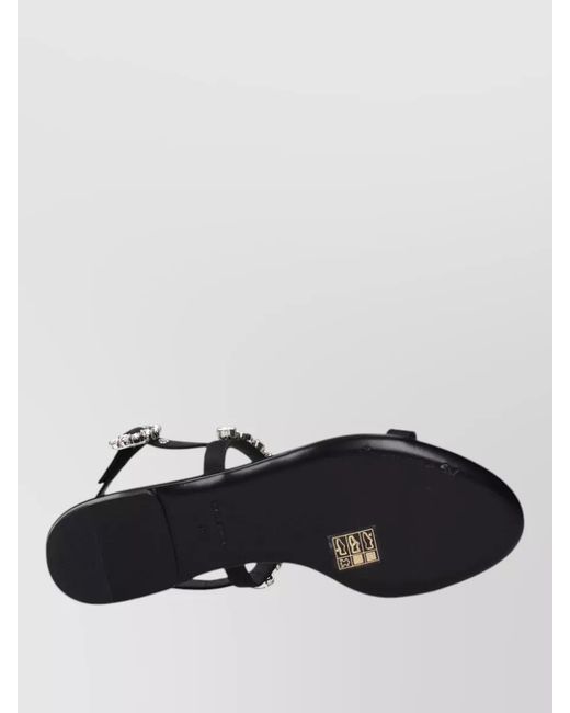 Dolce & Gabbana Black Satin Flat Sandals