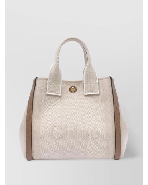 Chloé Natural Carry Small Canvas Tote Bag