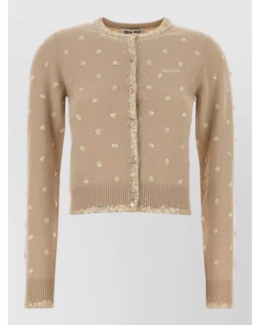 Miu Miu Natural Cashmere Cardigan