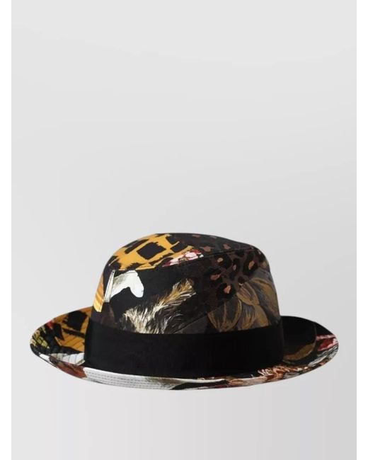 Dolce & Gabbana Black Patchwork Fedora Hat