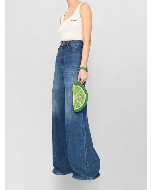 Chloé Green Tropicus Waxed Rope Mini Clutch Bag