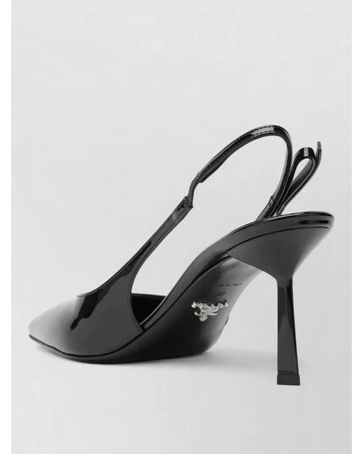 Prada Black Patent Pumps Pointed Toe High Heel