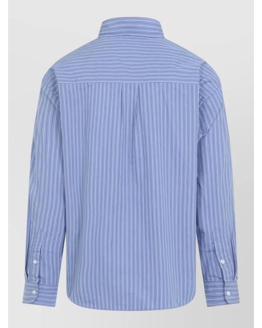 Carhartt Blue Long Sleeve Keene Shirt Cotton Poplin for men
