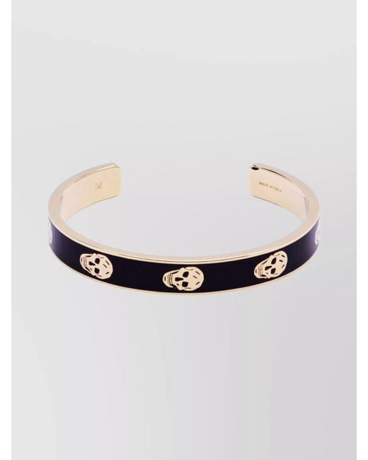 Alexander McQueen Natural Skull Motif Open Cuff Bracelet