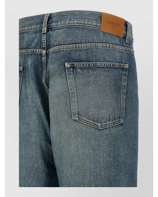 Saint Laurent Blue Denim Tapered Relaxed-Fit Jeans for men