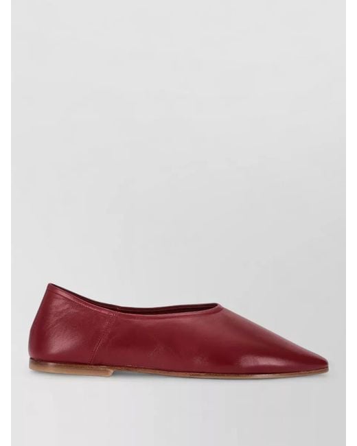 LA ROSE Red Leather Loafer Babu Shoes Flat Sole