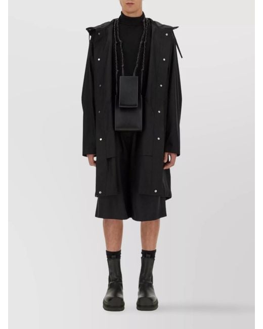 Jil Sander Black Cotton Parka Coat for men