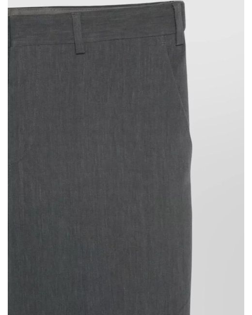 Dries Van Noten Gray Linen Straight-Leg Trousers for men