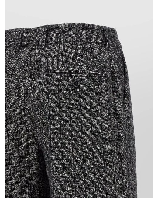 Dolce & Gabbana Gray Striped Straight-Leg Trousers