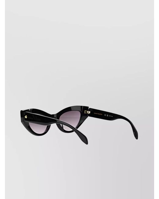 McQueen Black Studded Cat Eye Sunglasses