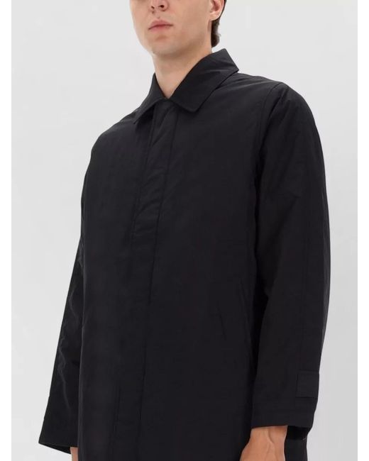 sunflower Black Long Coat Side Pockets Cuff Detail for men