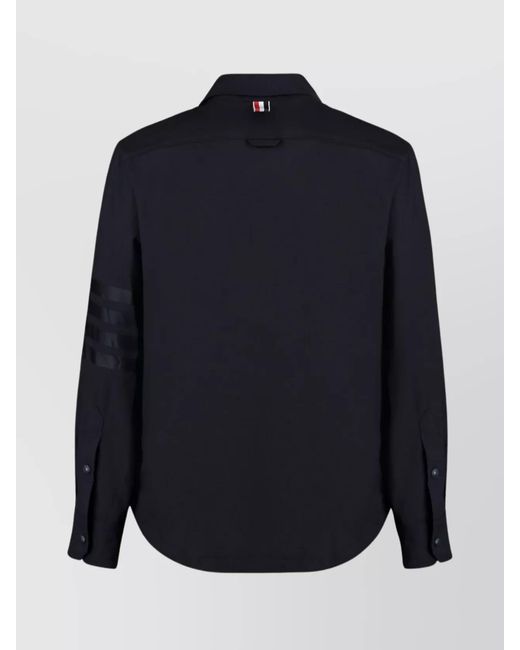 Thom Browne Blue Wool Overshirt Jacket for men