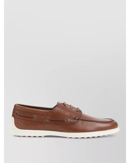 Tod's Brown Leather Boat Loafers for men