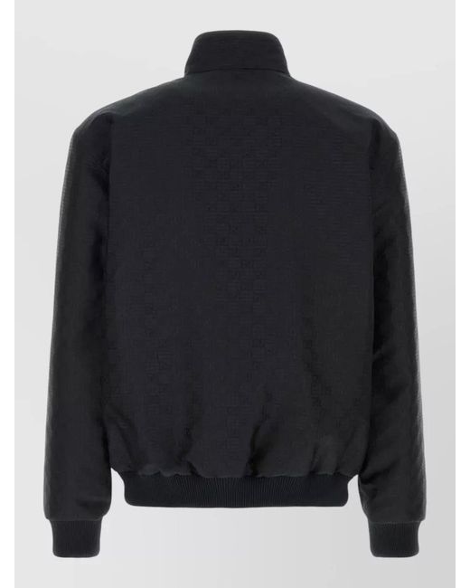 Gucci Blue Logo-Print Bomber Jacket for men