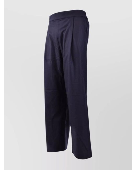 Laneus Blue Cashmere Wide-Leg Trousers for men