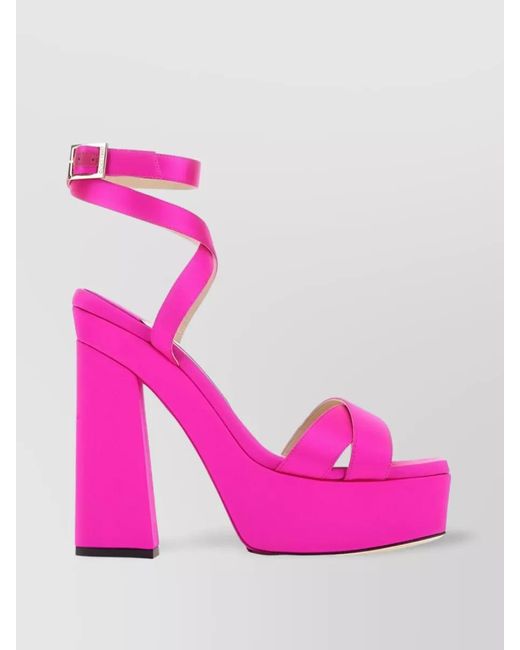 Jimmy Choo Pink Gaia 140Mm Block Heel Sandals
