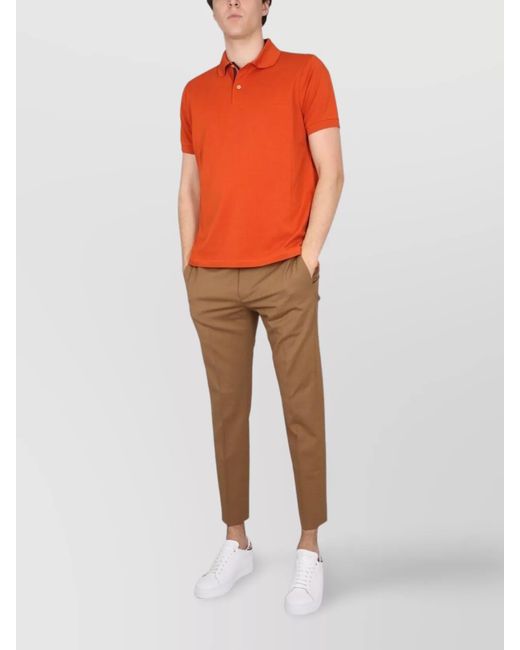 Paul Smith Orange Cotton Polo Shirt for men