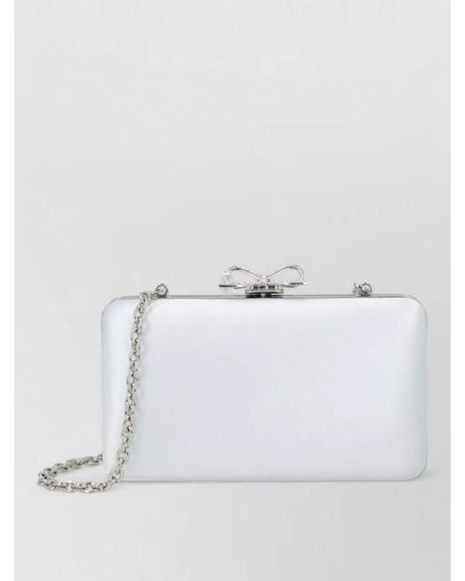 Self-Portrait White Diamante Clutch Bag
