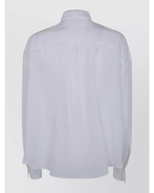 Brunello Cucinelli White Silk Blouse