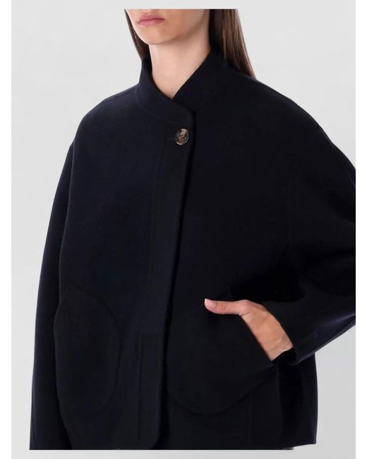 Soeur Blue Oversized Wool Coat