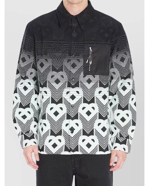 Casablanca Black Jacquard Zip Pocket Overshirt for men